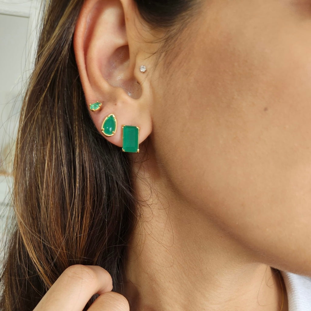 Brinco esmeralda jade