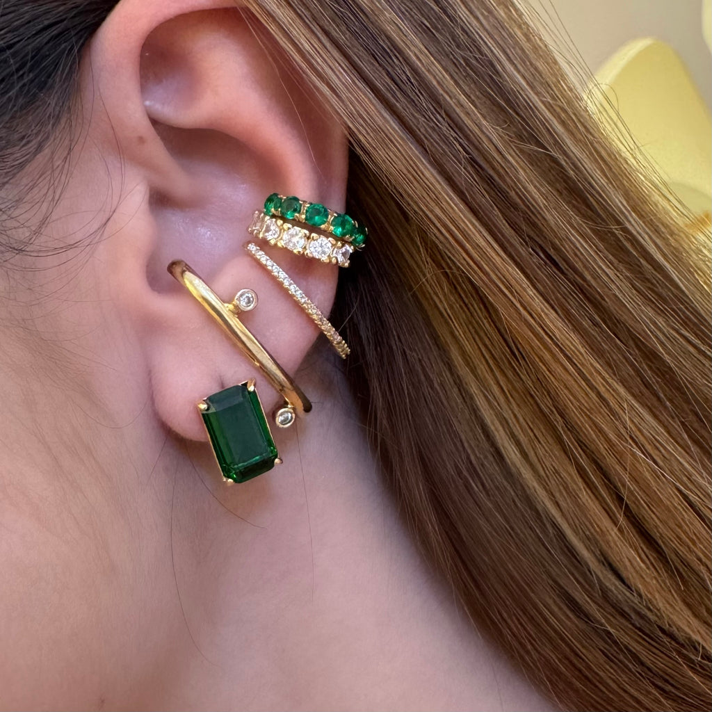 Brinco esmeralda jade