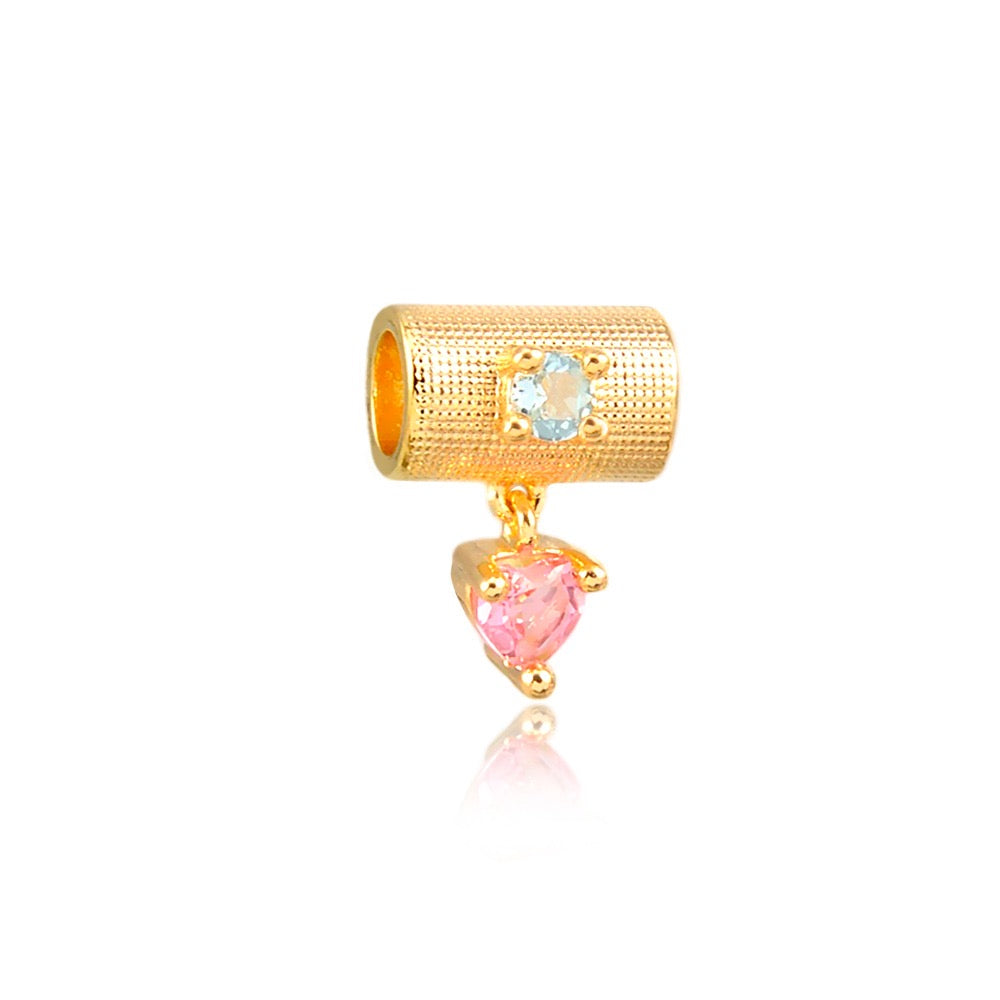 Pingente coração rosa 