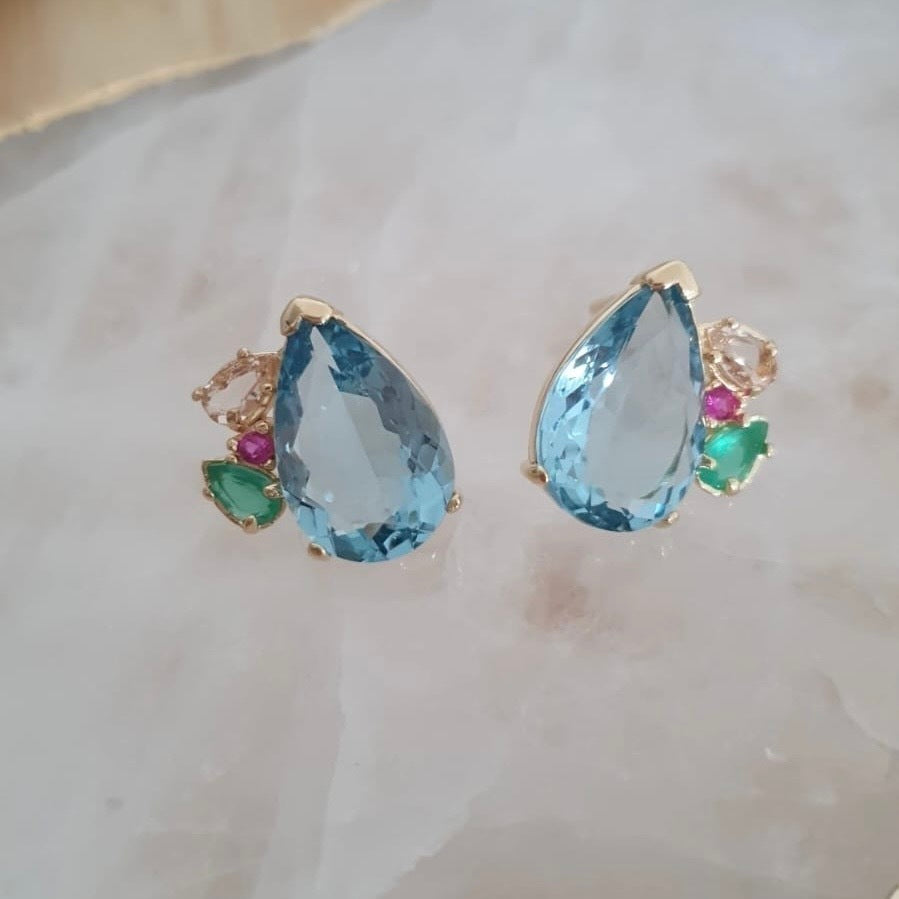 Brinco cristal gota