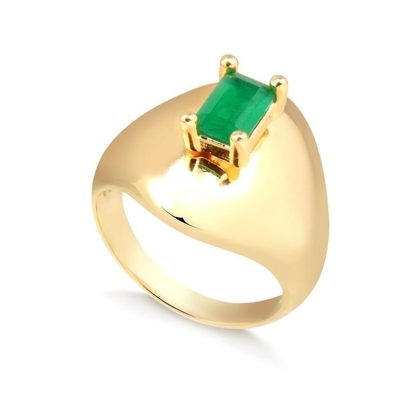 Anel dedinho esmeralda