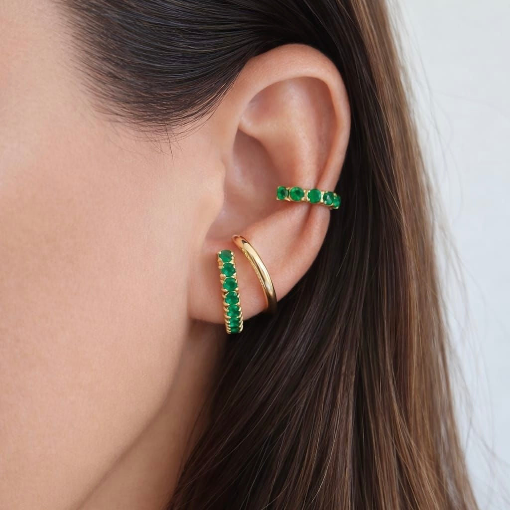Brinco ear hook Esmeralda