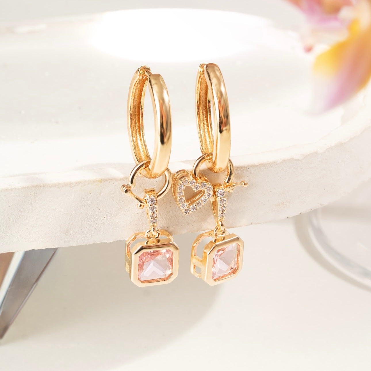 Brinco ear bling quartzo
