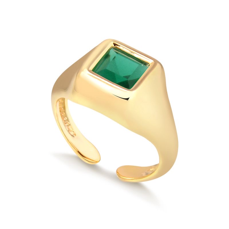 Anel esmeralda quadrado