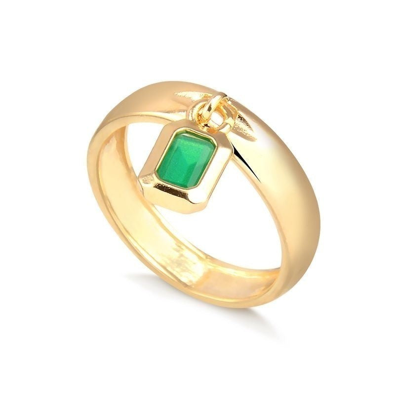 Anel pingente esmeralda