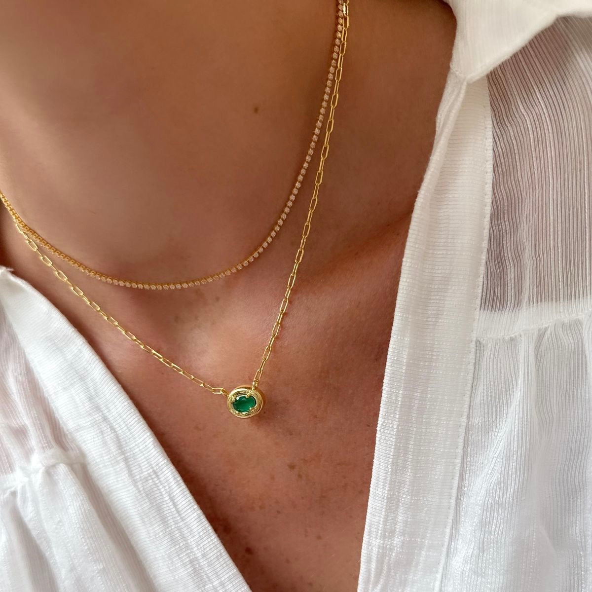 Colar esmeralda Lumi