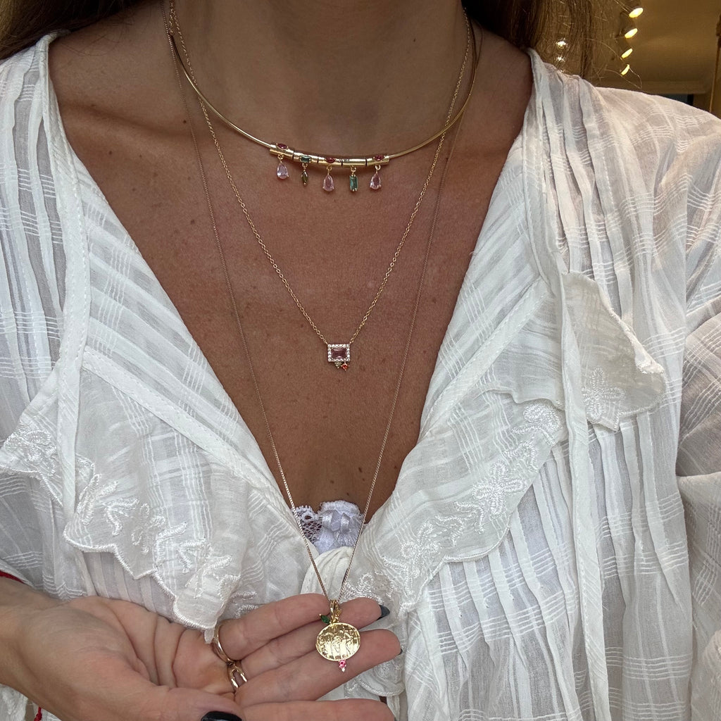 Colar cristal pink