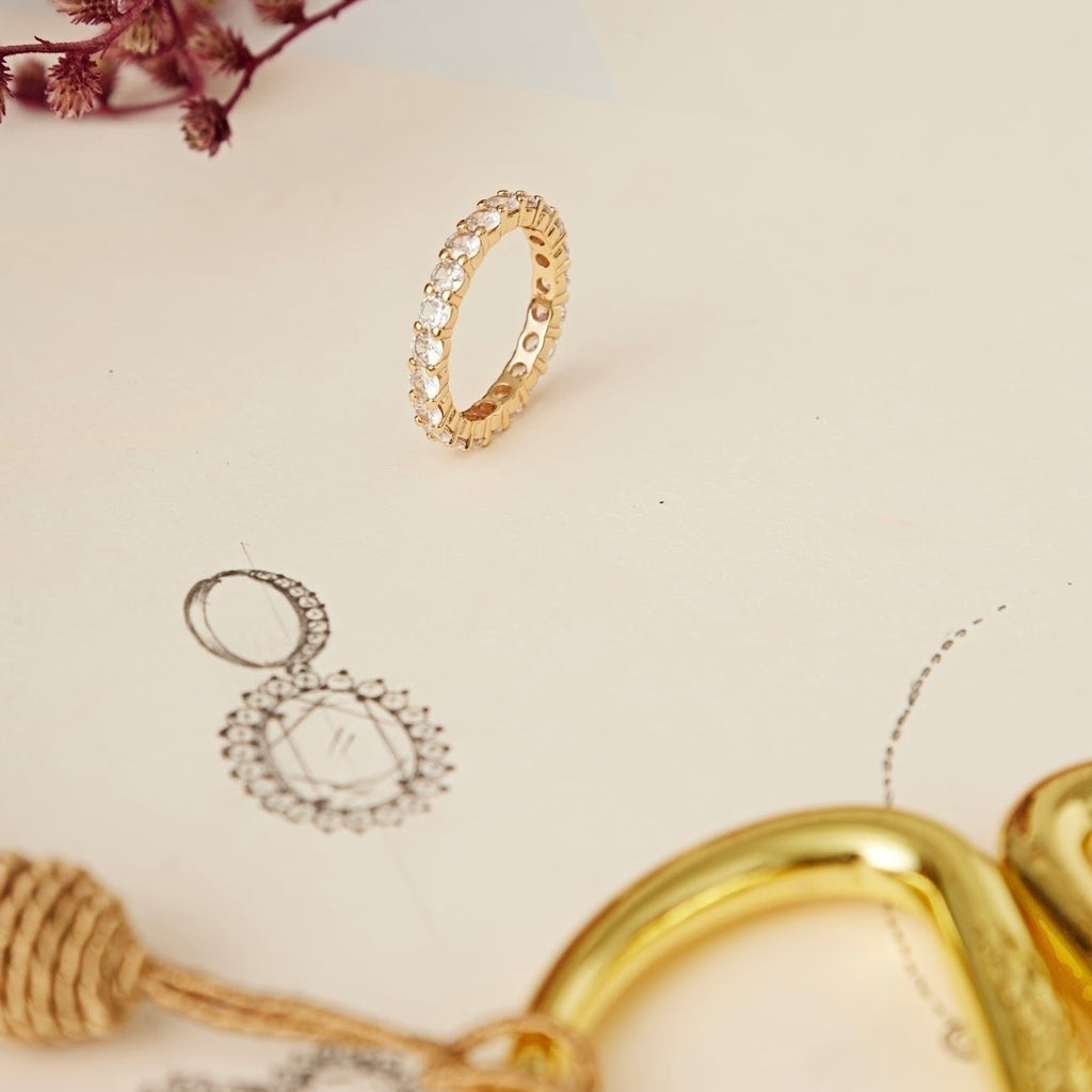 Anel aliança zircônias