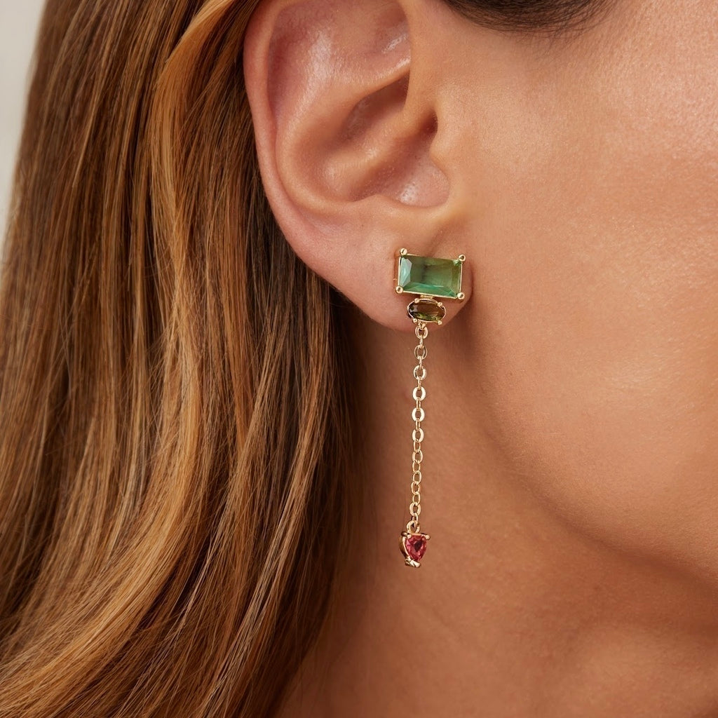 Brinco fio turmalina