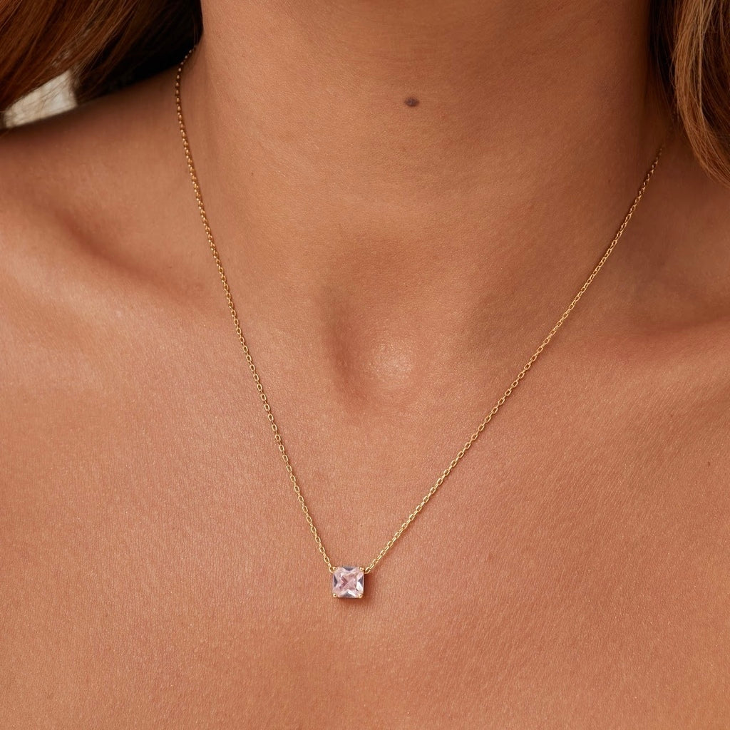 Colar cristal light rosa