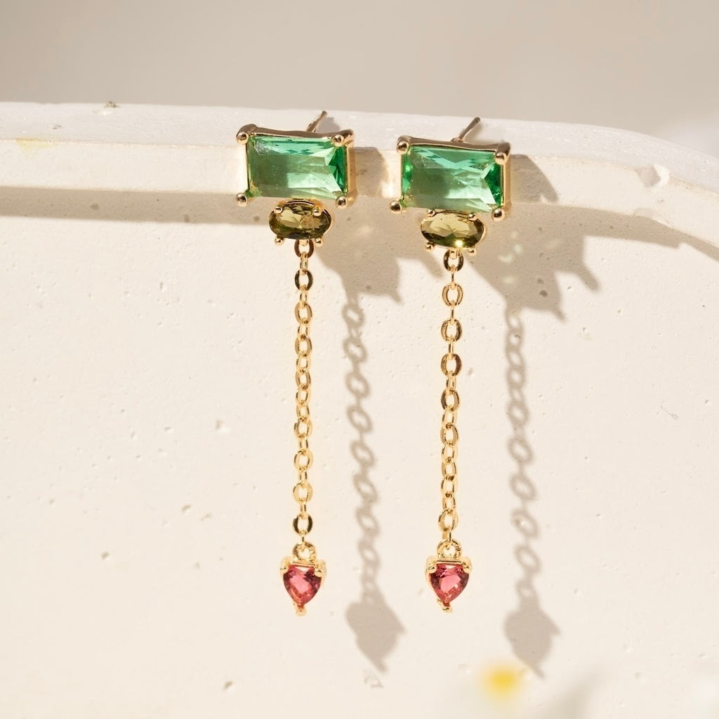 Brinco fio turmalina