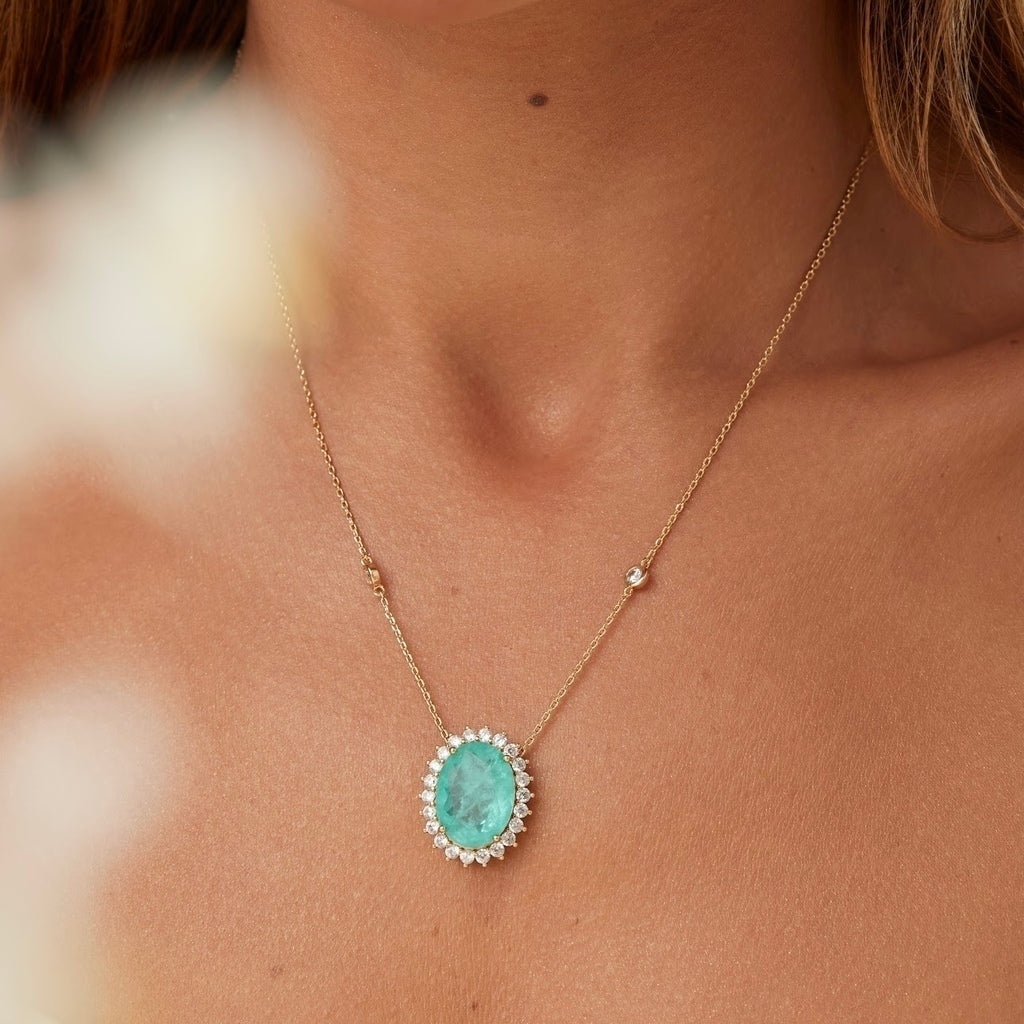 Colar oval fusion turmalina