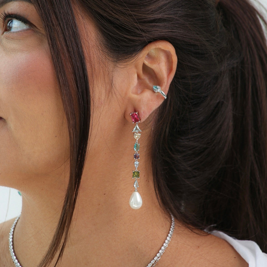 Brinco cristal turmalina
