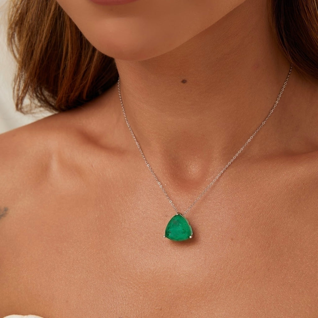 Colar fusion Esmeralda triângulo