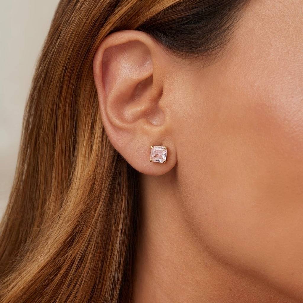 Brinco cristal light rosa