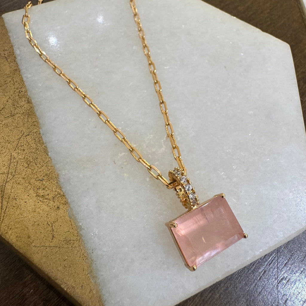 Colar quartzo rosa