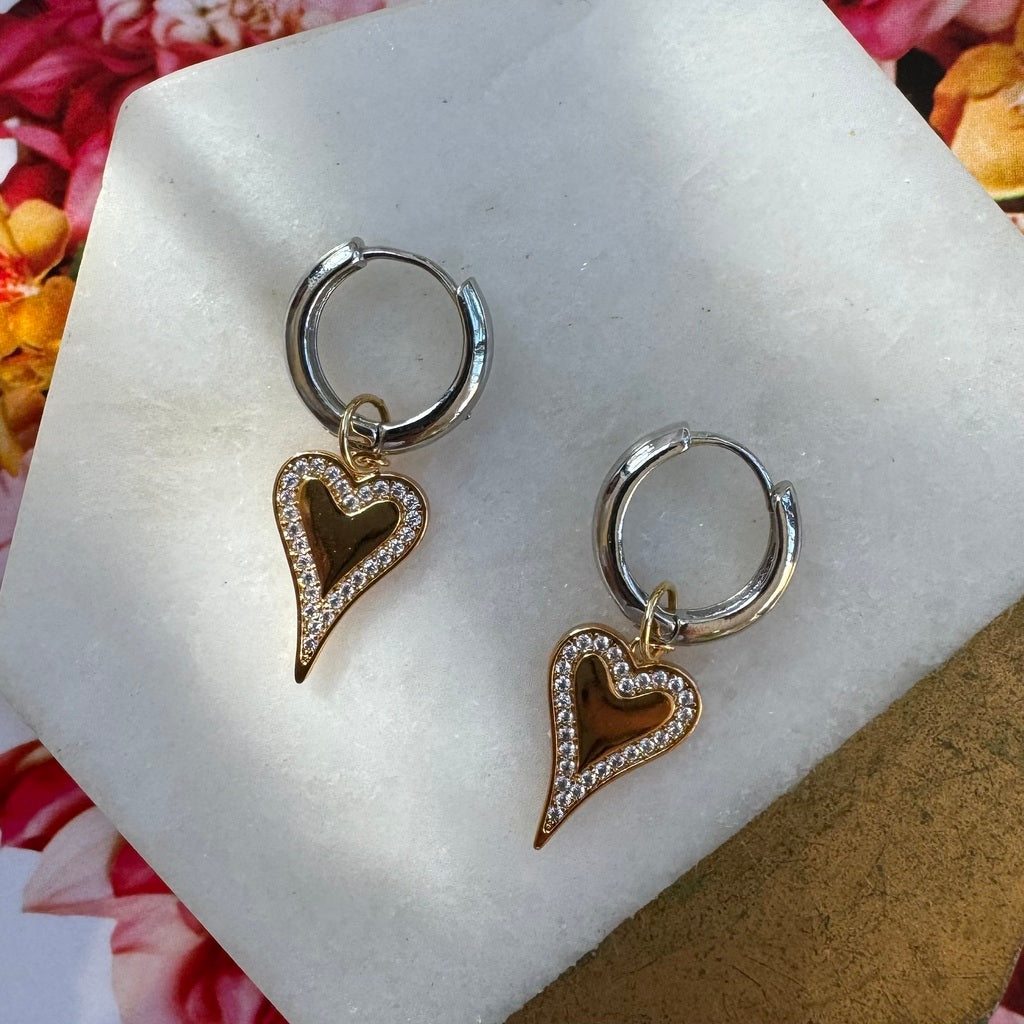 Argola coração pingente