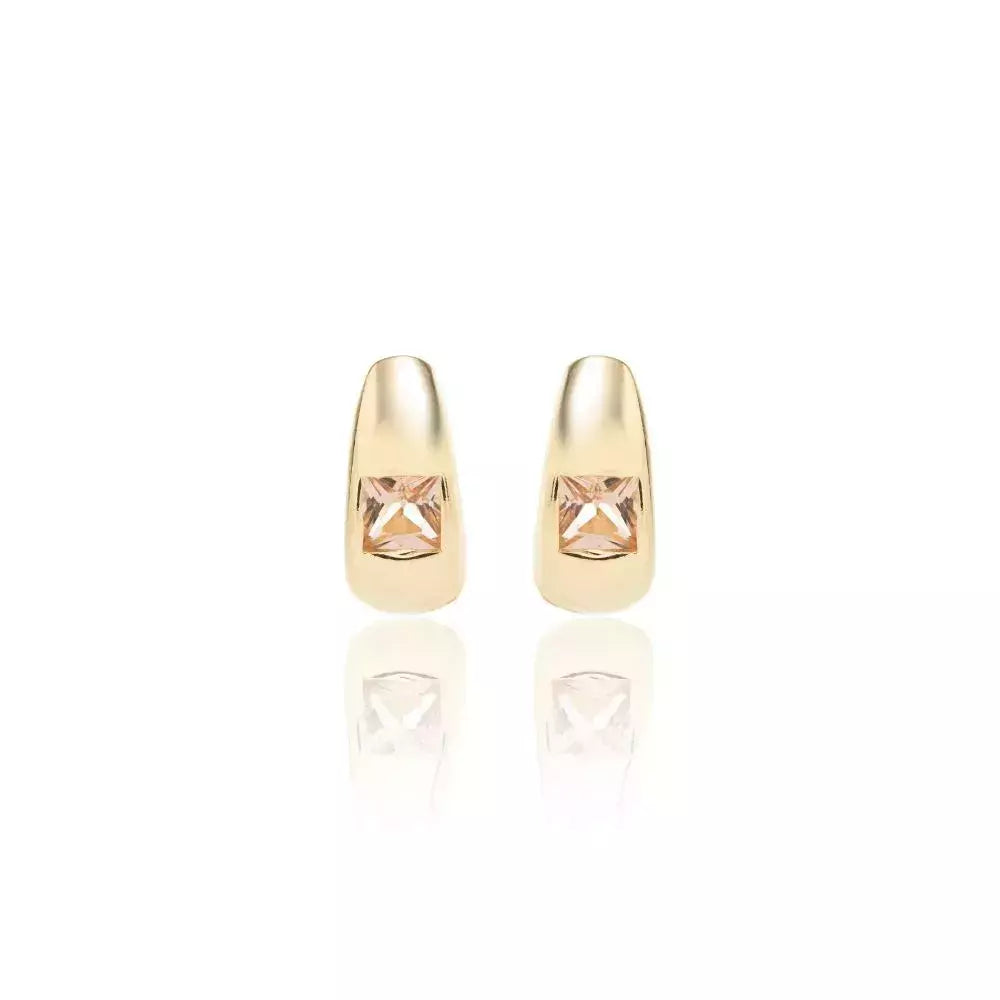 Brinco argola cristal quadrado