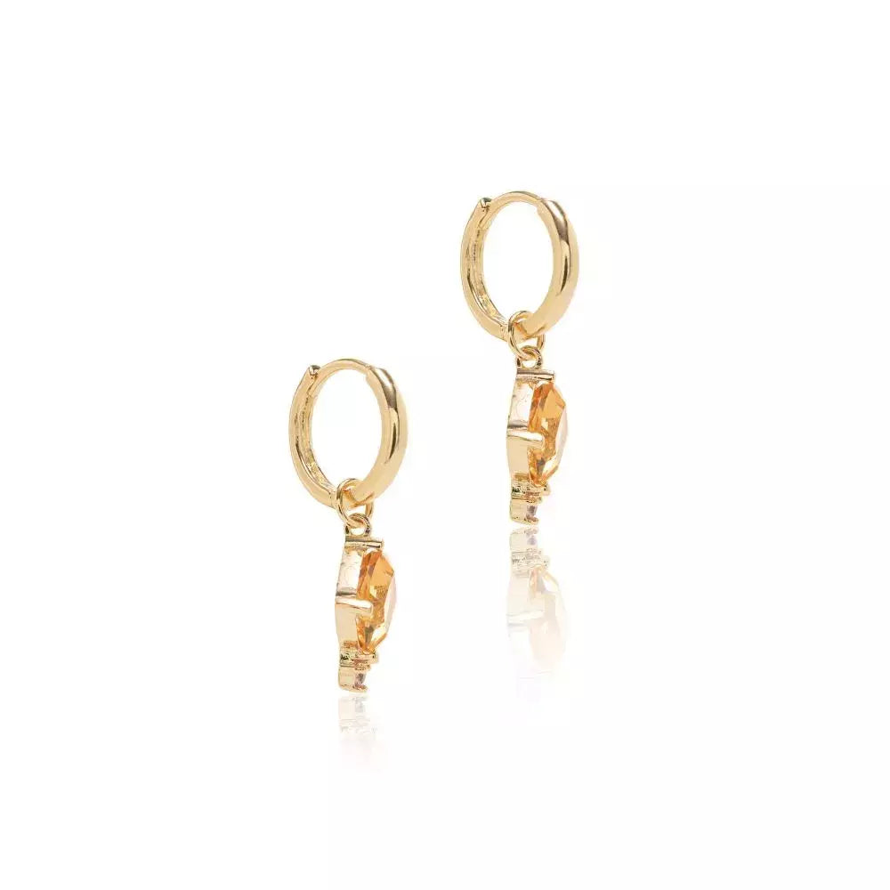 Brinco argolinha citrino