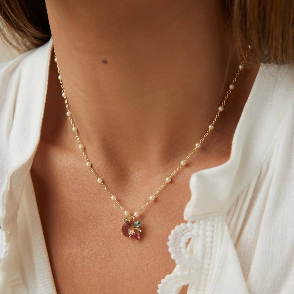 Colar cristais coloridos