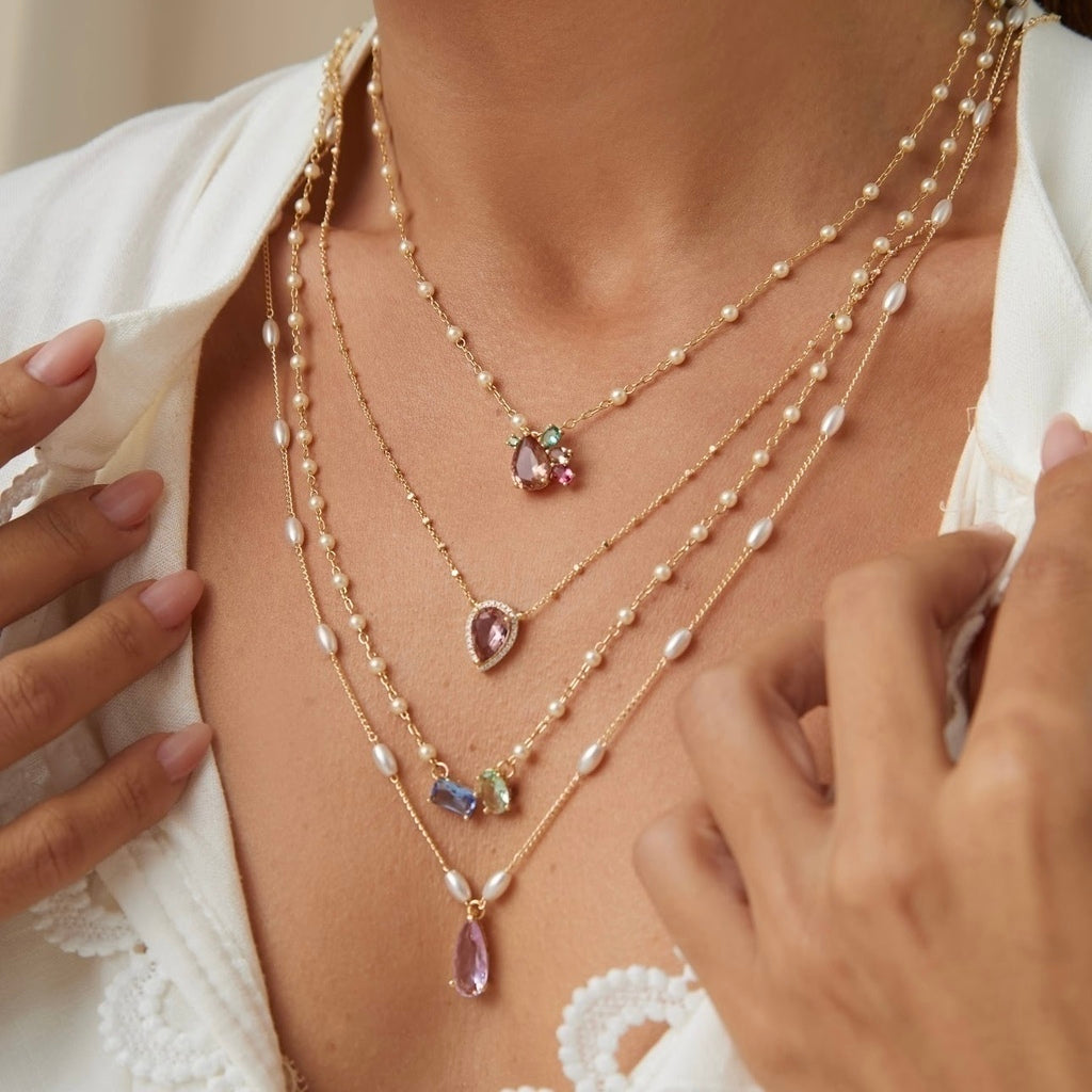 Colar cristais coloridos