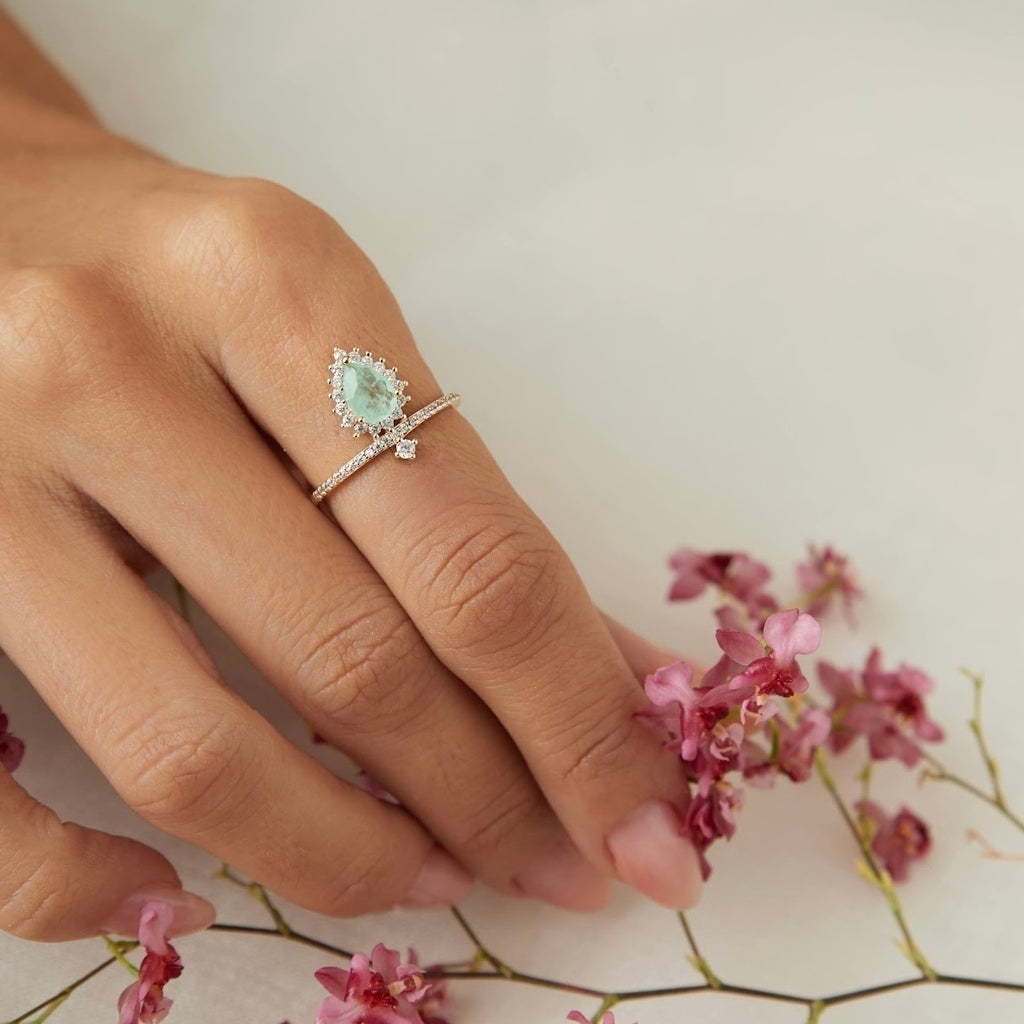 Anel fusion esmeralda colombiana