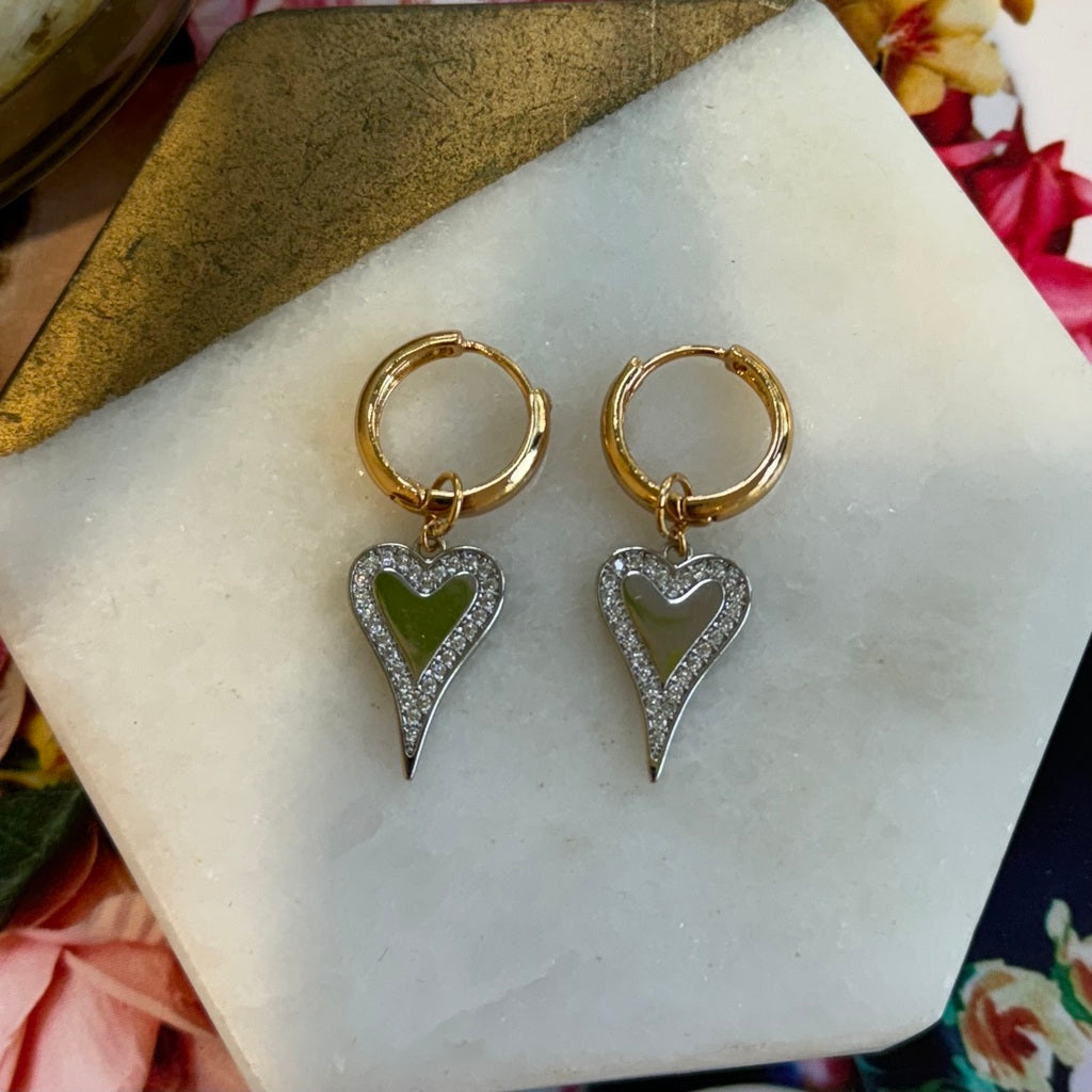 Argola coração pingente