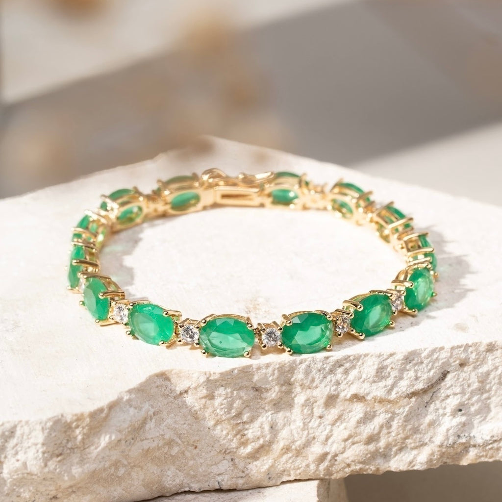 Pulseira cristal esmeralda