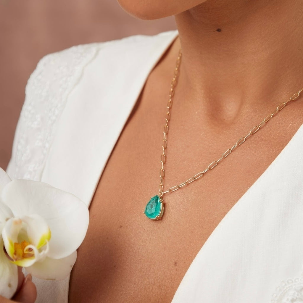 Colar gota turmalina