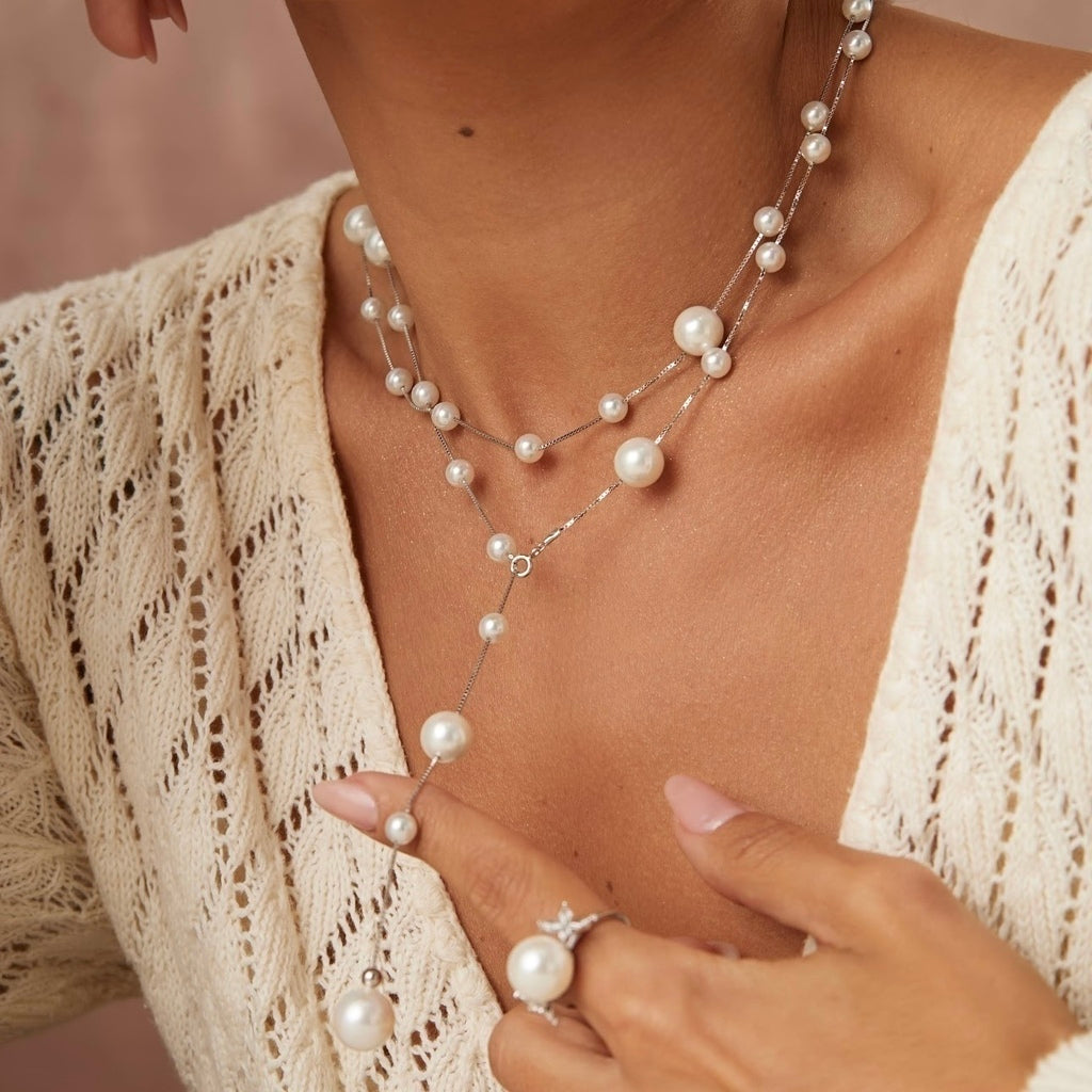 Colar longo costas pérola