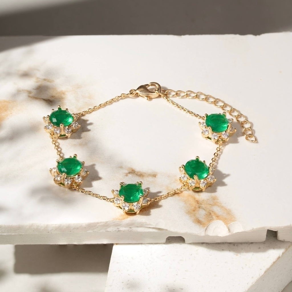 Pulseira cristal esmeralda