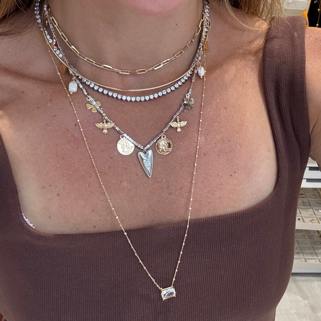 Colar canutilhos mix pingentes