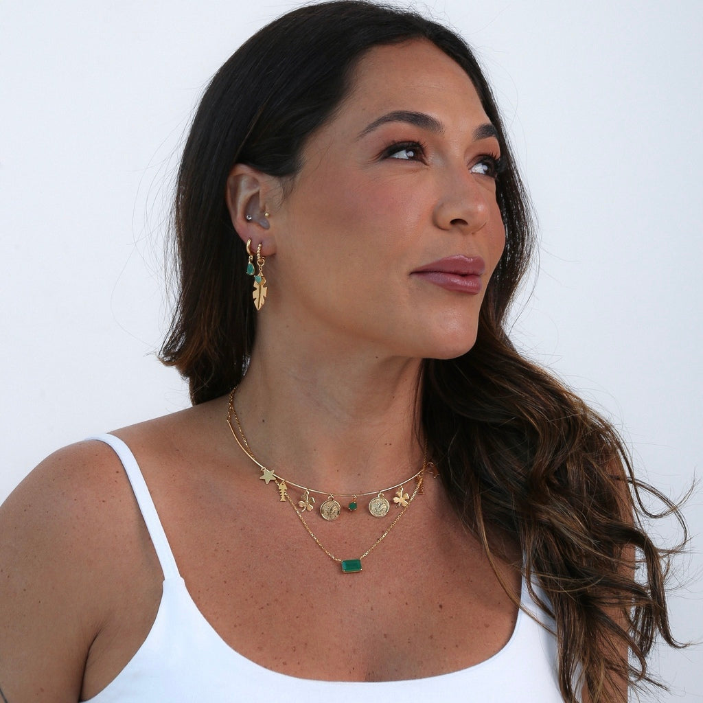 Colar aro mix de pingentes